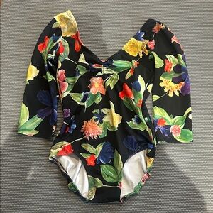 Floral Long Sleeve Swimsuit